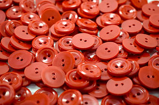 Ґудзики "17 мм" пластикові (10 шт) - №6 червоні