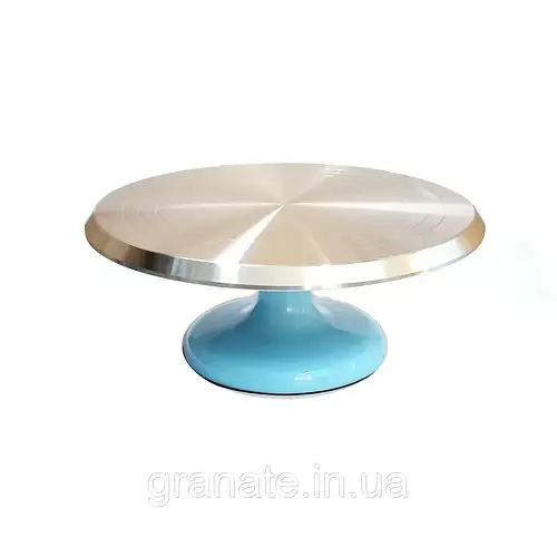 Купить Вращающийся столик для торта металлический на подшипнике голубой ...