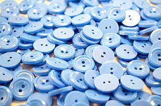 Ґудзики "17 мм" пластикові (10 шт) - №9 блакитні