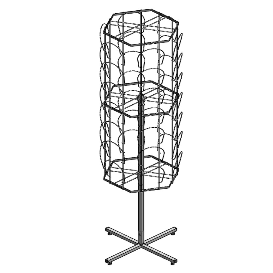 Стійка для шапок обертова підлогова на 42 шапки, біла