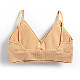 Бюстгальтер топик для спорту. Ліфчик безшовний для будинку. Ліф бра без кісточок, розмір S-M (чорний), фото 3