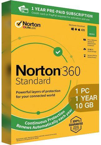 NORTON 360 STANDARD 10GB 1 USER 1 DEVICE 12M (NortonLifeLock)