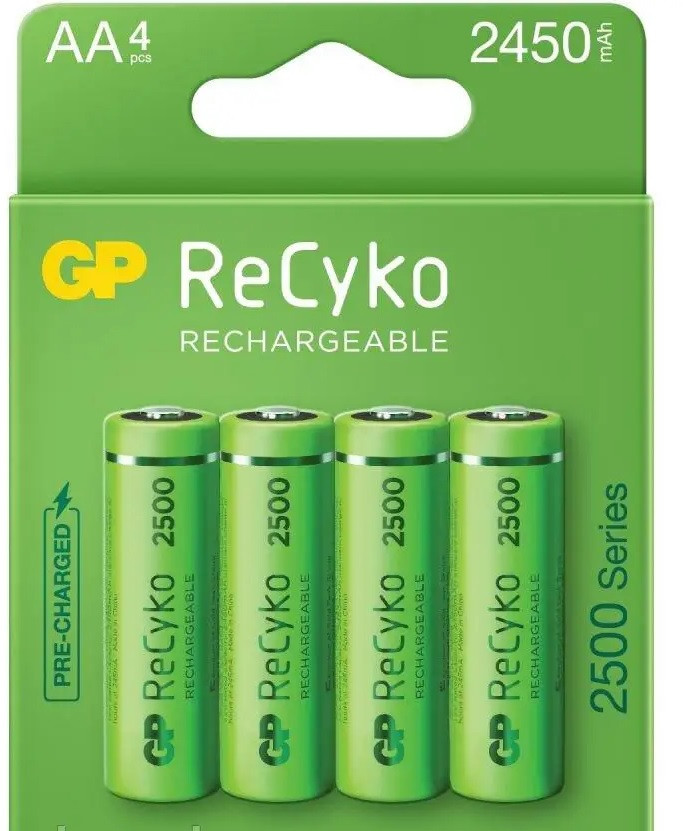 Акумулятор GP Recyko 2500, GP250AAHC-2EB4, 2450mAh, 7.2A, LSD80-1, AA, Ni-MH, фото 1