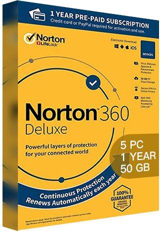 NORTON 360 DELUXE 50GB 1 USER 5 DEVICE 12M (NortonLifeLock)