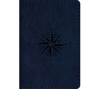 Красива обкладинка на паспорт із тисненням Компас з екошкіри "Kompas" Чорний 9x13,5 см RM13-19