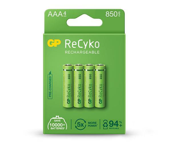 Акумулятор GP Recyko 850, GP85AAAHCE-2EB4, 850mAh, 2.4A, LSD80-1, AAA, Ni-MH, фото 1