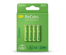 Акумулятор GP Recyko 850, GP85AAAHCE-2EB4, 850mAh, 2.4A, LSD80-1, AAA, Ni-MH