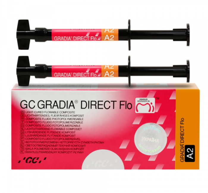 Gradia direct flo A3.5 (Градія директ флоу) шприц 2* 1.5 г + насадки набір.