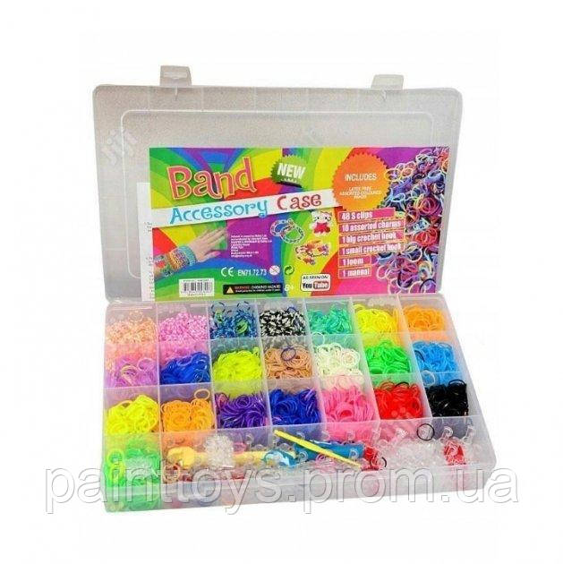 Набір гумок для плетіння браслетів із гачком, верстатом "Fashion loom bands set" на 5800 шт. у валізі 38* 26