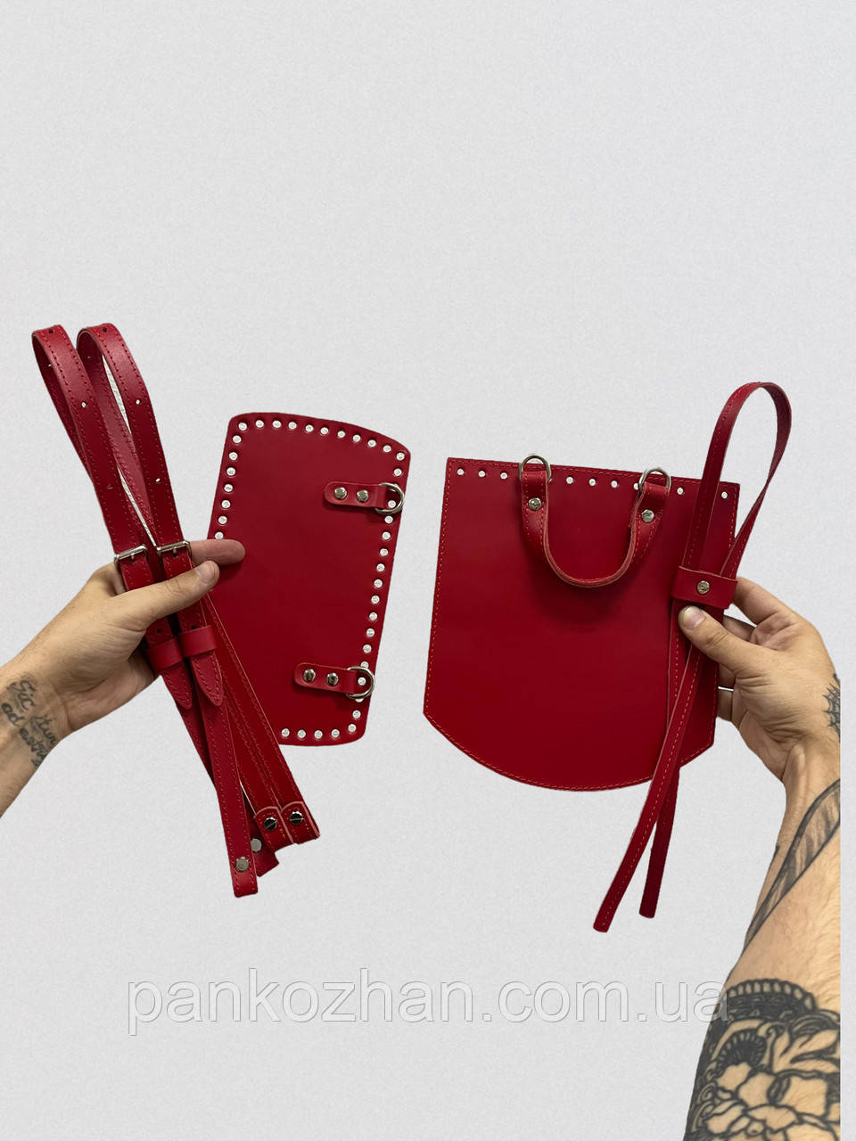 Набір шкіряної фурнітури для рюкзака М2+, натуральна шкіра, фото 1