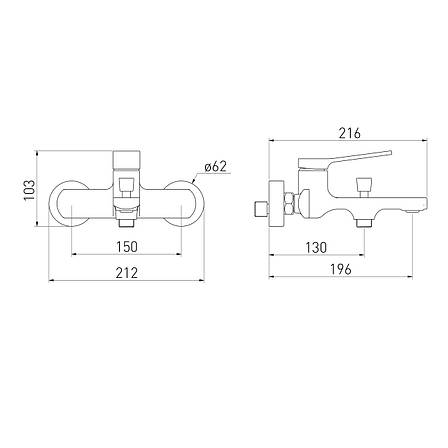 SOLO змішувач для ванни, pistola gris Арт. 1510.031005, фото 2