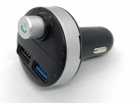 Трансмітер FM-модулятор X12 (bluetooth, 2 USB, кнопка відповіді, кольорова коробка) Black, фото 1