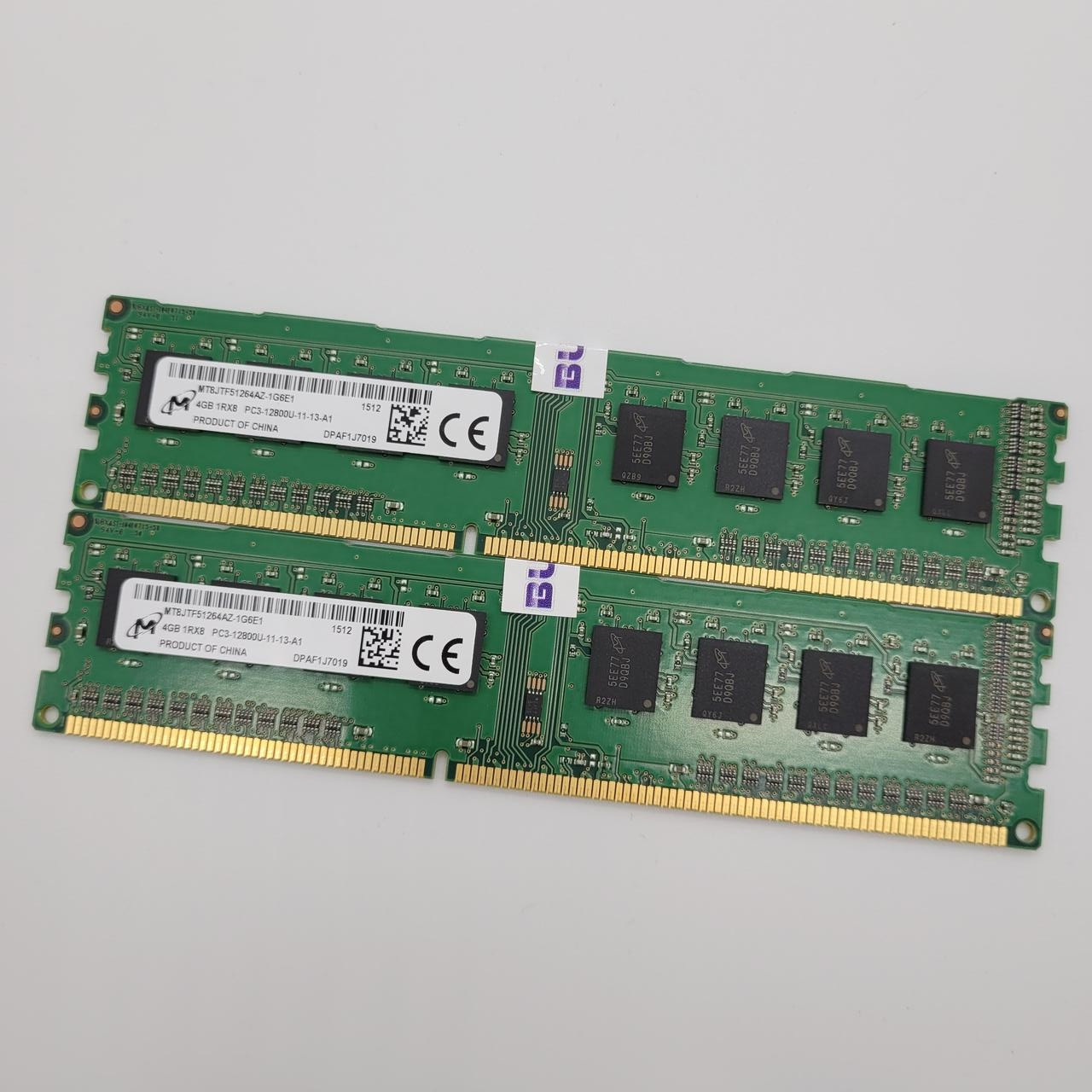 Пара оперативної пам'яті Micron DDR3 8Gb (2x4Gb) 1600MHz PC3-12800U 1R8 CL11 (MT8JTF51264AZ-1G6E1) Б/В