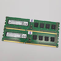 Пара оперативної пам'яті Micron DDR3 8Gb (4Gb+4Gb) 1600MHz PC3 12800U 1R8 CL11 (MT8JTF51264AZ-1G6E1) Б/В