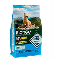 Сухой беззерновой корм для малых пород собак Monge (Монж) dog BWild Grain free Mini анчоус 2.5 кг