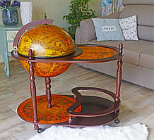 Глобус бар зі столиком "Древня карта" на 3-х ніжках з дерева