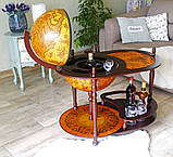 Глобус бар зі столиком "Древня карта" на 3-х ніжках з дерева, фото 8