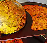Глобус бар зі столиком "Древня карта" на 3-х ніжках з дерева, фото 5