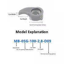 MB-07GRR150-3.0-D11 P6522 (сталь, нерж.сталь, чавун) Твердосплавна пластина (канавкова) для токарного різця, фото 4