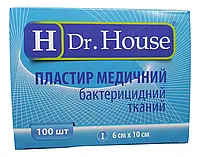 Пластырь бактерицидный медицинский Dr. House (Доктор Хаус) тканевое основание 4*10см