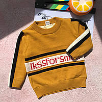 Теплая кофта свитшот для мальчика на флисе Жёлтая L-5941 45, Жёлтый, Для мальчиков, Зима, 100 , 3 года
