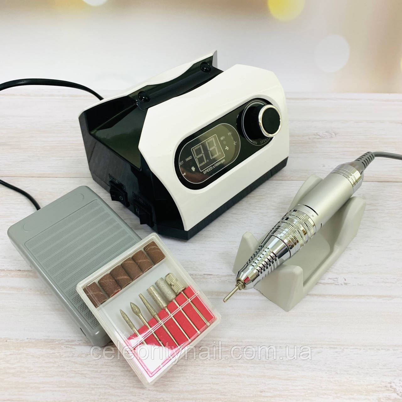Фрезер для манікюру Nail Drill ZS-717 PRO WHITE 65 Ват, 35 000 об