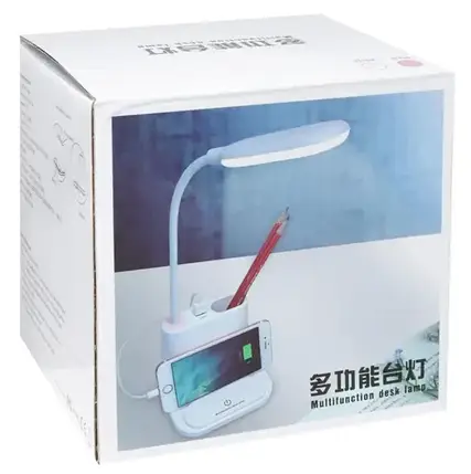 Лампа настільна сенсорна multifunctional DESK LAMP з вентилятором та тримачем для телефону, фото 3