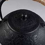 Чорний чайник для заварювання 1,1л з чавуну тецубін, фото 2