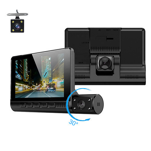 Автомобільний відеореєстратор T710TP, LCD 4", 1080P Full HD, 3 камери