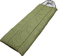 Темно серый спальный мешок - одеяло с капюшоном и чехлом 210*75 см / Туристический спальник Хаки