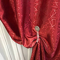 Модна шторна жакардова тканина з ефектом битого скла, бордового кольору, висота 2,8м (C17-20), фото 5