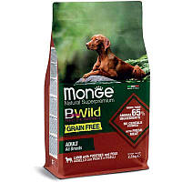Сухой беззерновой корм для собак Monge (Монж) BWild Grain free ягненок 2.5 кг