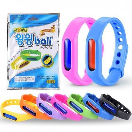 Силіконовий браслет ремінець від комарів і комах з капсулою Ball, фото 2