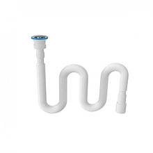 Гофросифон сантехнічний подовжений випуск 64мм, гофра d40 1261