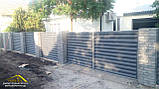 Жалюзі паркан із металу з полімерним матовим покриттям, паркан жалюзі сірого кольору RAL-7024 (графіт), фото 7