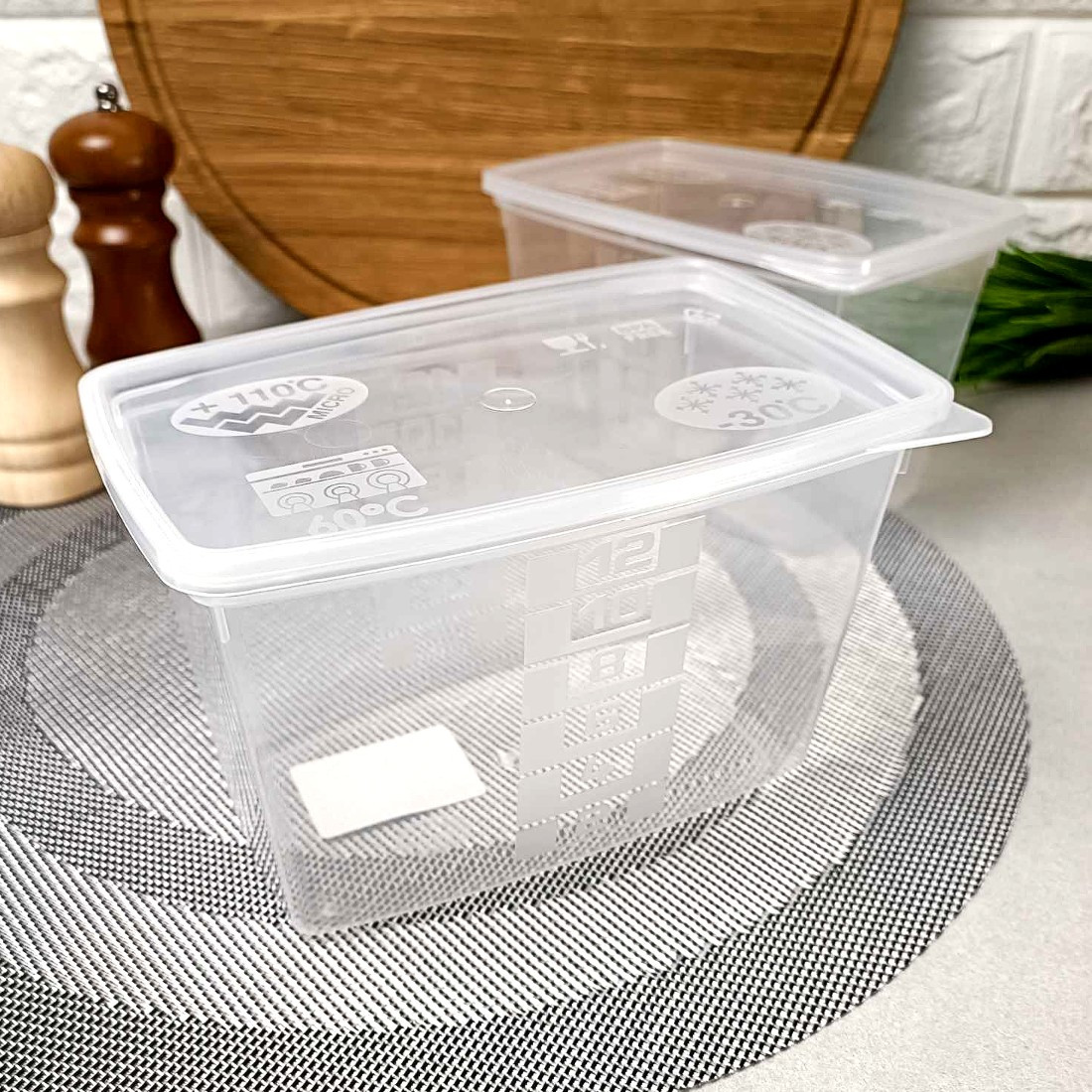 Термостійкий пластиковий судок для їжі 1.2л з кришкою, Угорщина