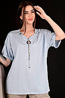 Оригинальная женская футболка с украшением оверсайз, oversize, размер единый, см.замеры в описании
