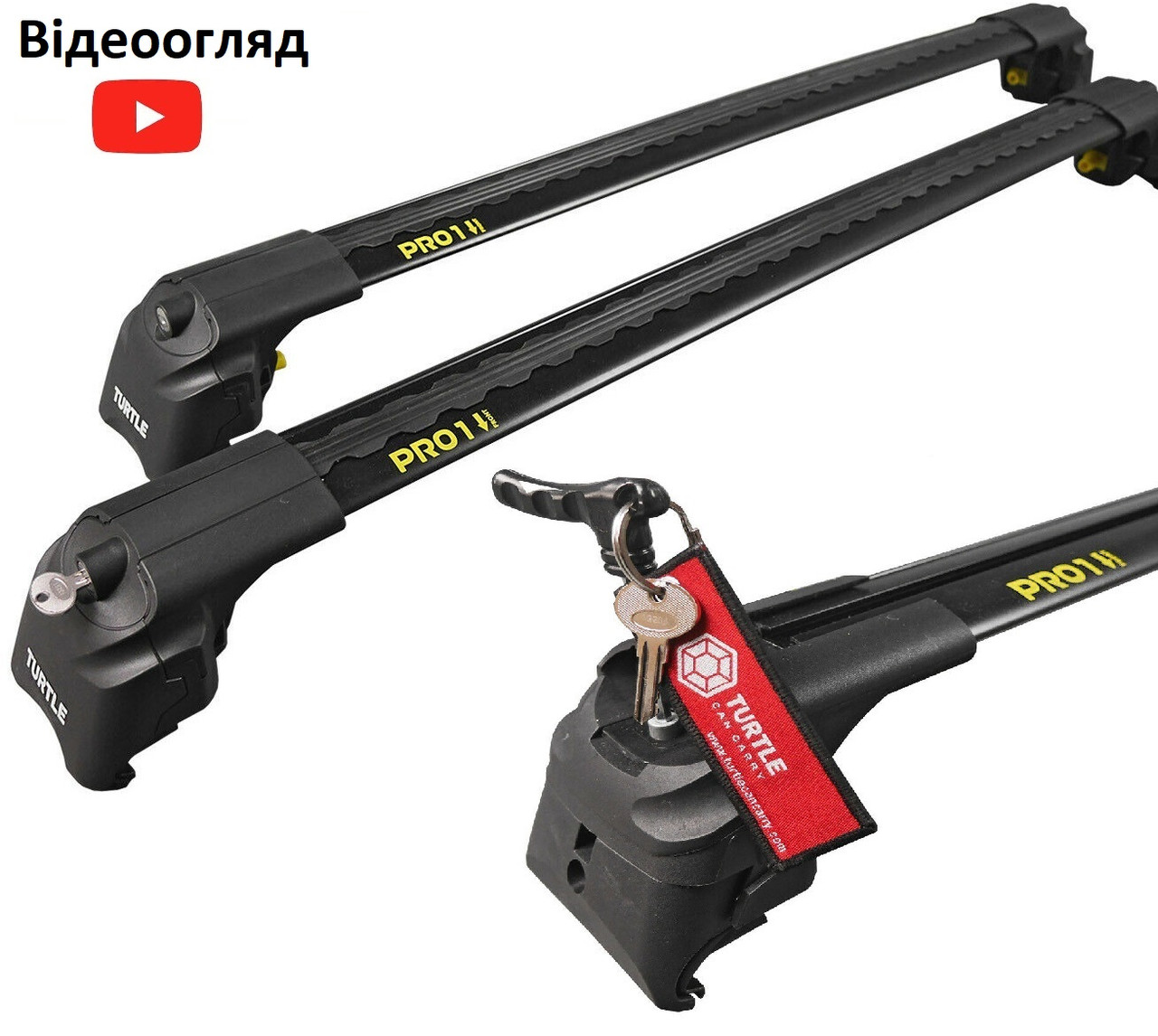 Поперечки Subaru XV / Crosstrek (2011-2022) Turtle чорні. На інтегровані рейлінги