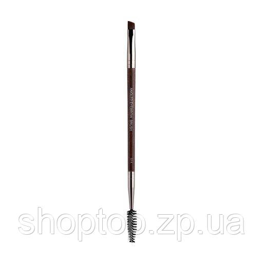 Двосторонній пензель для макіяжу брів Bogenia Professional Angled Eyebrow Brush 014