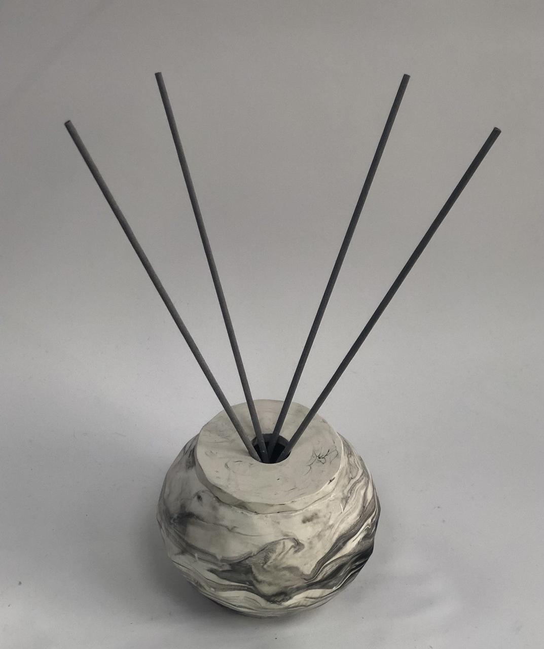 Ємність для дифузора з кришкою Проміс-Плюс, Apelsin чорно-білий мармур