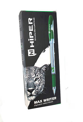 Ручка масляна Hiper Max Writer 2500м 0,7мм (зелена) 10шт/упак., Hiper, HO-335зел, фото 1