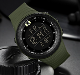 Армійський електронний водонепроникний годинник Sanda з каучуковим ремінцем із секундоміром, фото 3