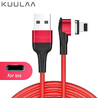 Кабель USB - Apple Lightning (1m) магнитный игровой Г-образный для телефона KUULAA (KL-O140I) Red