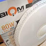 Світильник світлодіодний музичний Bluetooth та пультом 80Вт Biom SMART SML-R29-80-M-FRGB 3000-6000K+RGB, фото 4