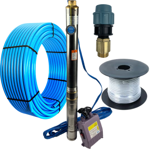 Глибинний насос для свердловин ВДМТ 4SKM100 0.75 кВт Словенія Гарантія 2 роки+Труба+Клапан+Трос+муфта