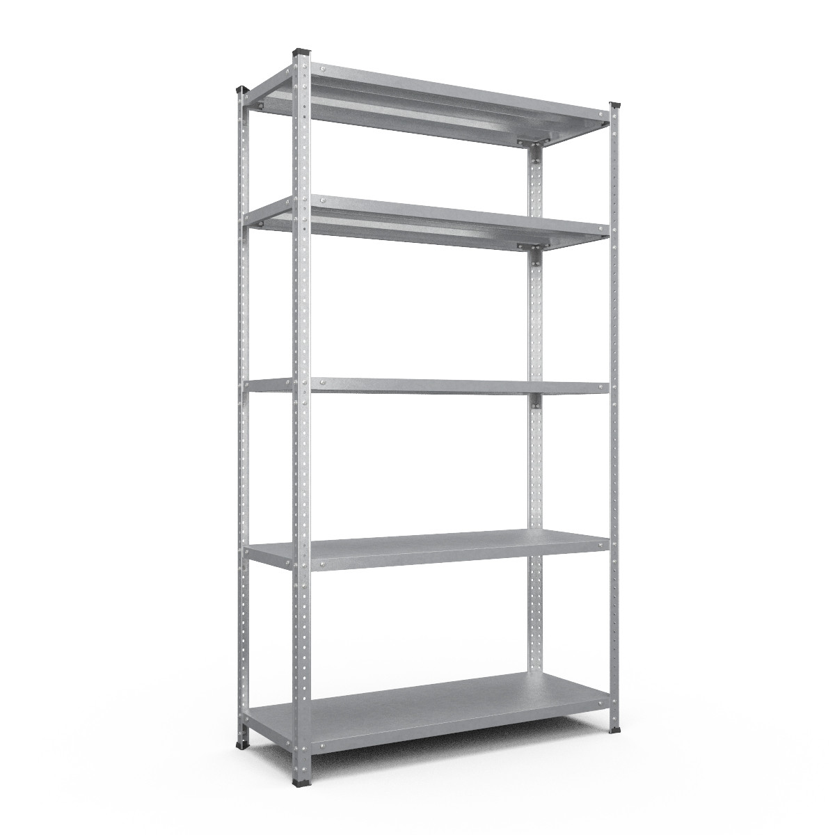 Стелаж 200x120х30м 5полок металевий полочний фарбований сірий збірний на болтах