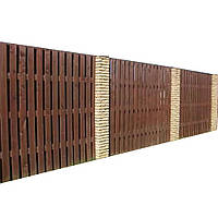 Деревянный забор "Шахматка вертикальная" 2500*2000 мм