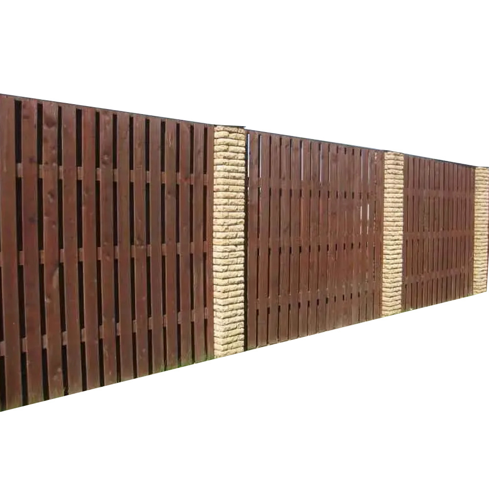 Деревянный забор "Шахматка вертикальная" 2500*2000 мм - фото 1 - id-p1017608550