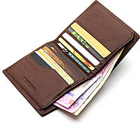 Чоловіче портмоне подвійного складання з натуральної шкіри ST Leather B-MS33 Коричневий, фото 4