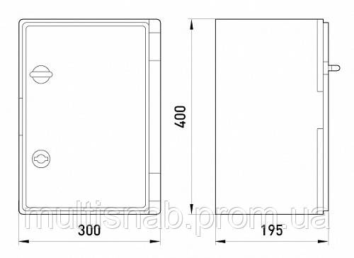 Шкаф ударопрочный из АБС-пластика 300×400×195, IP65, с прозрачной крышкой - фото 2 - id-p268606289